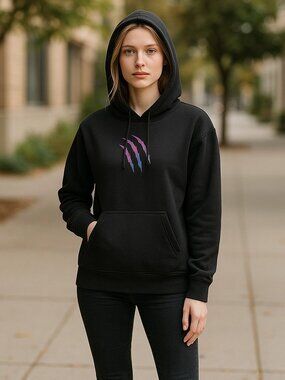 PORT & COMPANY Black Hooded Pullover Size SMALL